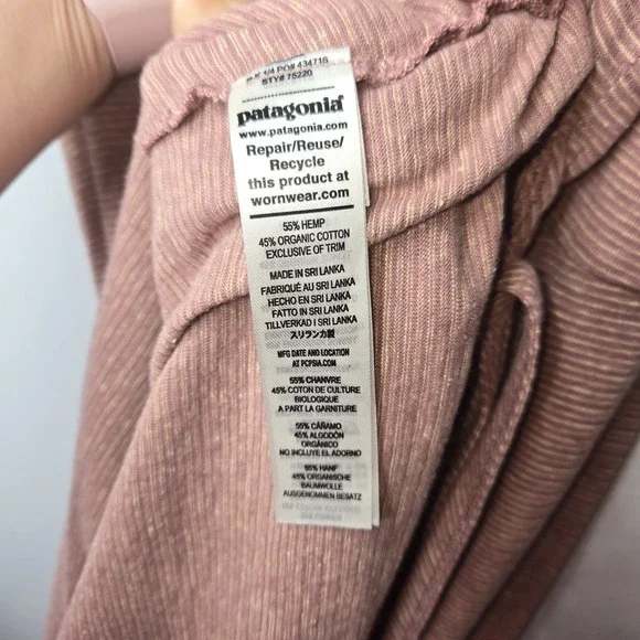 New Patagonia Wear With All Dress Wrap Evening Mauve Sz L Hemp Blend Longplains - Picture 12 of 13